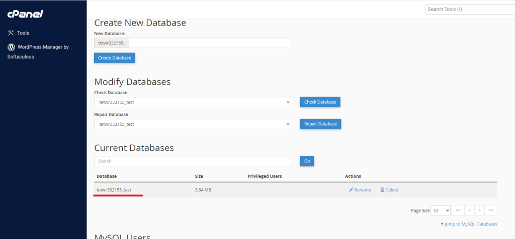 created db