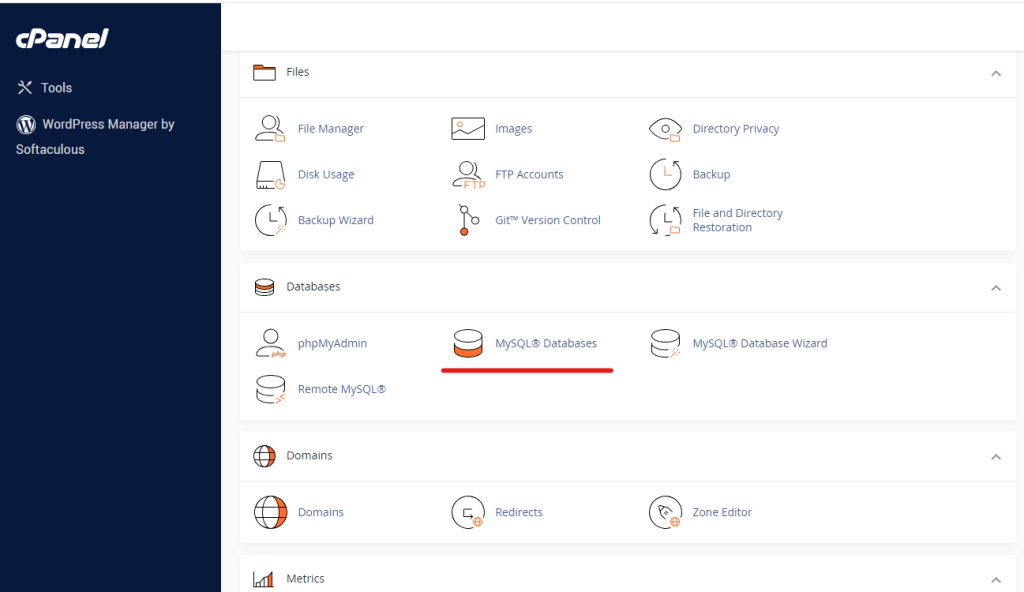 mysql database creation