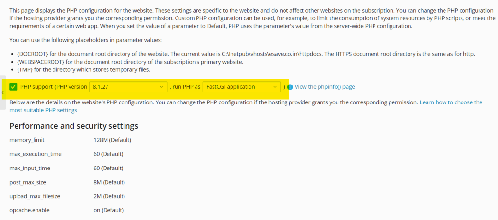 select php version