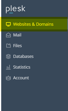 websites & domains in plesk