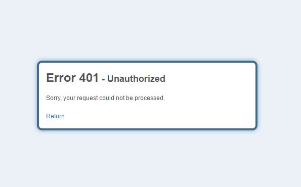 401 authorized error