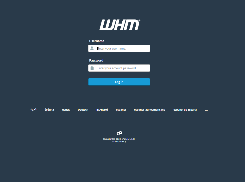 Access to WHM