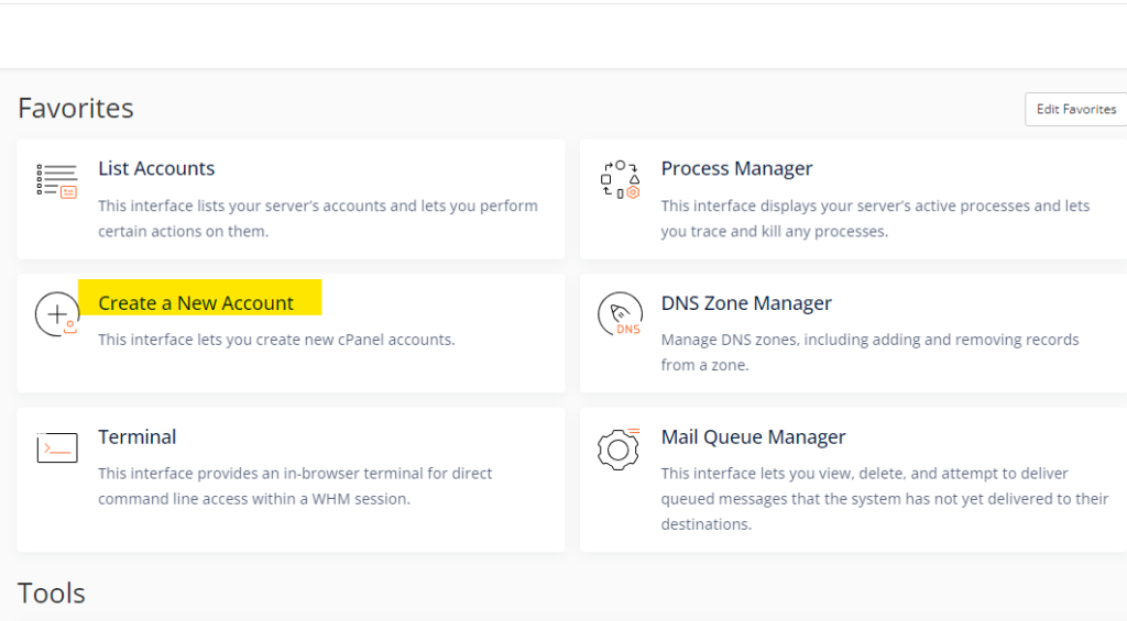 create a new account