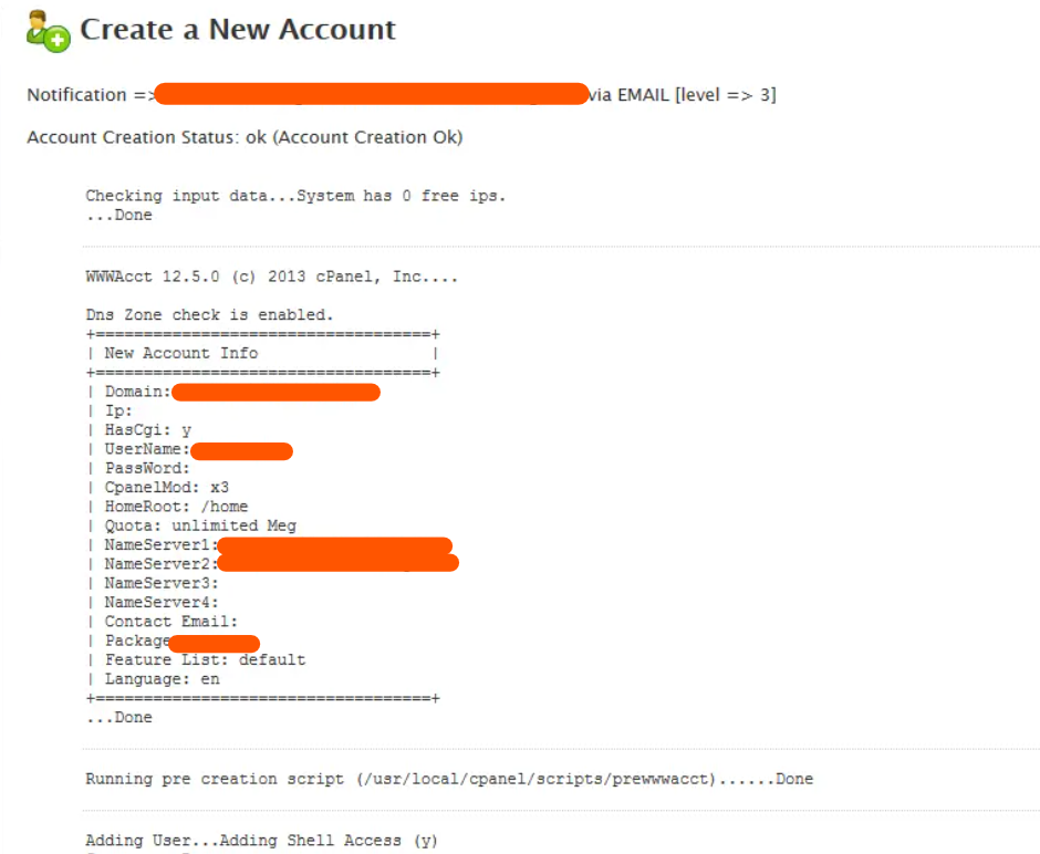 create a new account - successfully