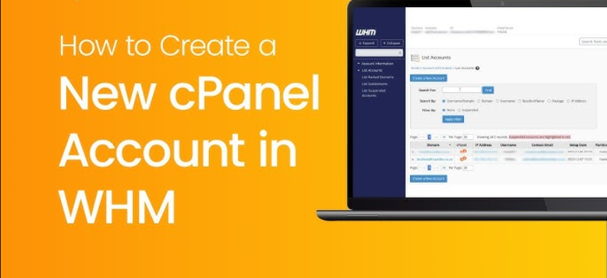 how to creating a new account in cpanel