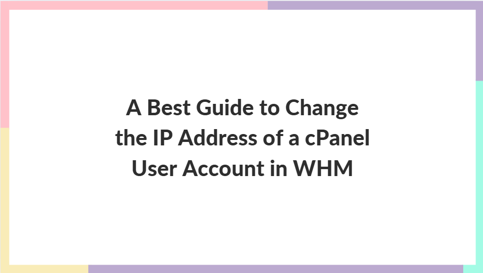 change the IP address in WHM